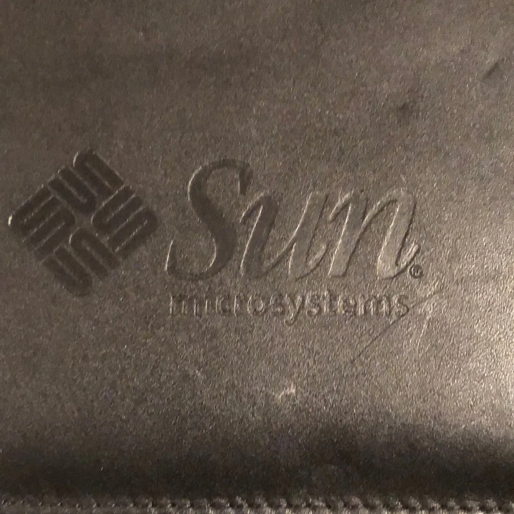 Sun Microsystems genuine leather professional zip portfolio